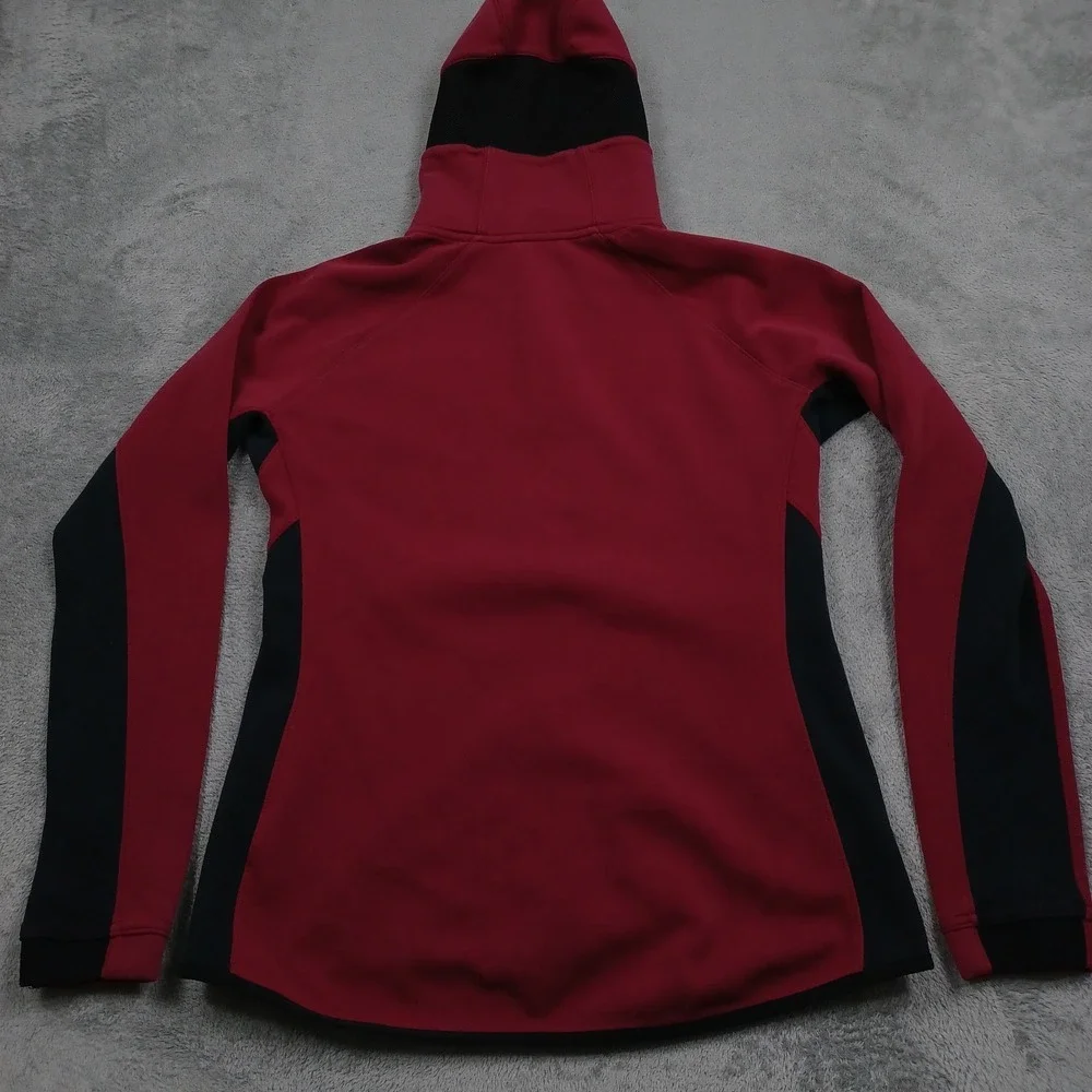 Nike Jacket Womens Medium Red Dri Fit Hooded Full Zip Casual